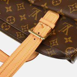 Pre Owned Louis Vuitton Multipli Cite Brown Monogram Canvas Top Handle Bag