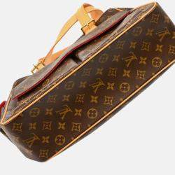 Pre Owned Louis Vuitton Multipli Cite Brown Monogram Canvas Top Handle Bag