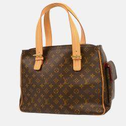 Pre Owned Louis Vuitton Multipli Cite Brown Monogram Canvas Top Handle Bag