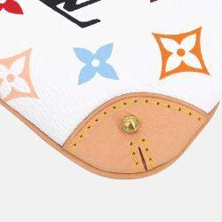 Pre Owned Louis Vuitton Pochette Milla White Multicolor Bag