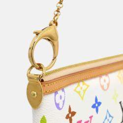Pre Owned Louis Vuitton Pochette Milla White Multicolor Bag