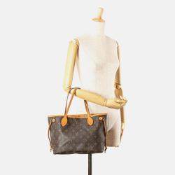 Pre Owned Louis Vuitton Brown Monogram Neverfull PM