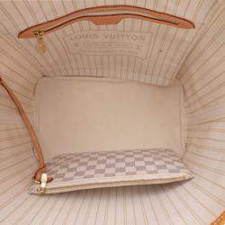 Louis Vuitton White Damier Azur Neverfull MM