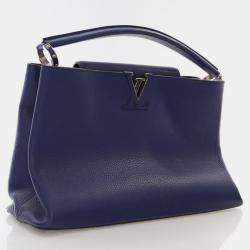 Louis Vuitton Capucines MM Blue Taurillon Leather Shoulder Bag