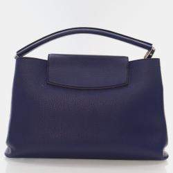 Louis Vuitton Capucines MM Blue Taurillon Leather Shoulder Bag