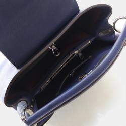 Louis Vuitton Capucines MM Blue Taurillon Leather Shoulder Bag