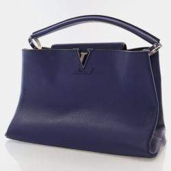 Louis Vuitton Capucines MM Blue Taurillon Leather Shoulder Bag