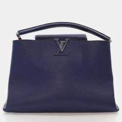 Louis Vuitton Capucines MM Blue Taurillon Leather Shoulder Bag
