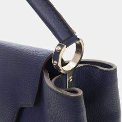 Louis Vuitton Capucines MM Blue Taurillon Leather Shoulder Bag