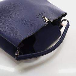 Louis Vuitton Capucines MM Blue Taurillon Leather Shoulder Bag