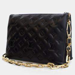 Louis Vuitton Coussin PM Black Embossed Lambskin Shoulder Bag