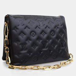 Louis Vuitton Coussin PM Black Embossed Lambskin Shoulder Bag