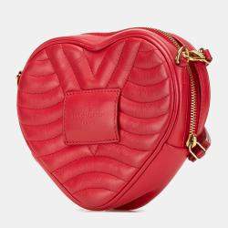 Louis Vuitton Red Calfskin Embellished New Wave Love Lock Crossbody