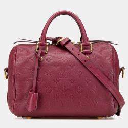 Louis Vuitton Burgundy Monogram Empreinte Speedy Bandouliere 25