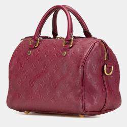Louis Vuitton Burgundy Monogram Empreinte Speedy Bandouliere 25
