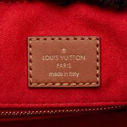 Pre Owned Louis Vuitton OnTheGo GM Beige/Black Leather Monogram Teddy Tote Bag 
