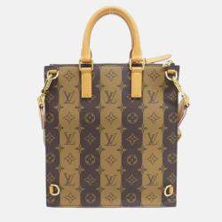 Pre Owned Louis Vuitton Sac Plat LV Squared Monogram Stripe Messenger Handbag