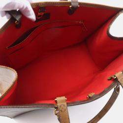 Pre Owned Louis Vuitton OnTheGo GM Coated Canvas Brown/Beige Monogram Giant Reverse Tote Bag