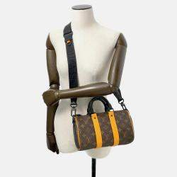 Louis Vuitton Shoulder Bag Monogram Macassar Keepall Bandouliere 25