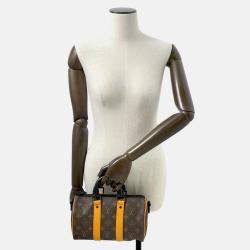 Louis Vuitton Shoulder Bag Monogram Macassar Keepall Bandouliere 25
