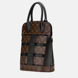 Louis Vuitton Tressage Brown Black PVC Leather Tote Shoulder Bag