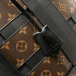 Louis Vuitton Tressage Brown Black PVC Leather Tote Shoulder Bag