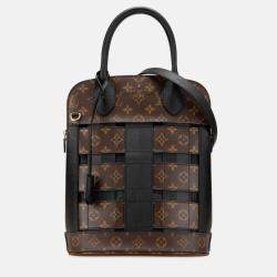 Louis Vuitton Tressage Brown Black PVC Leather Tote Shoulder Bag
