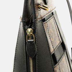 Louis Vuitton Tressage Brown Black PVC Leather Tote Shoulder Bag