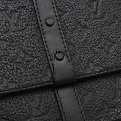 Louis Vuitton Monogram Taurillon Trunk Messenger Pm Shoulder Bag Black