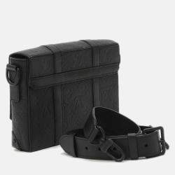 Louis Vuitton Monogram Taurillon Trunk Messenger Pm Shoulder Bag Black