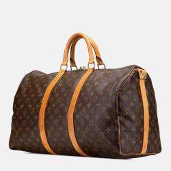 Louis Vuitton Brown Monogram Keepall Bandouliere 50
