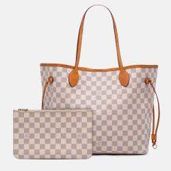 Louis Vuitton White Damier Azur Neverfull MM