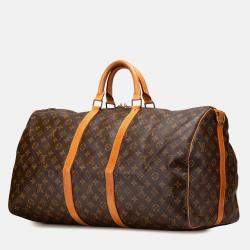 Louis Vuitton Brown Monogram Keepall Bandouliere 55