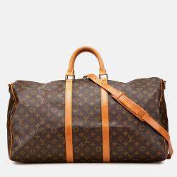 Louis Vuitton Brown Monogram Keepall Bandouliere 55