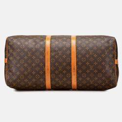 Louis Vuitton Brown Monogram Keepall Bandouliere 55