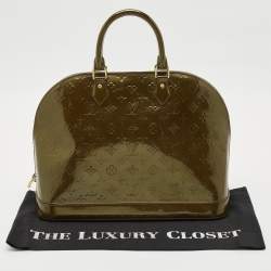 Louis Vuitton Vert Olive Monogram Vernis Alma GM Bag
