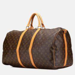Louis Vuitton Brown Monogram Keepall Bandouliere 55