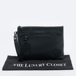 Louis Vuitton Black Aerogram Leather Takeoff Pouch