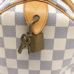 Louis Vuitton Grey White PVC Azur Speedy 35 bag