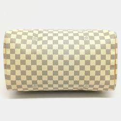 Louis Vuitton Grey White PVC Azur Speedy 35 bag