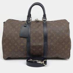 Louis Vuitton Brown Canvas Makassar Bandouliere Keepall 45 bag