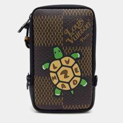 Louis Vuitton Brown Coated Canvas X Nigo Double Phone Crossbody Bag