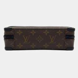 Louis Vuitton Black Brown Coated Canvas Macassar Handle Soft Trunk bag