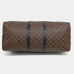 Louis Vuitton Brown Coated Canvas Makassar Bandouliere Keepall 55 bag