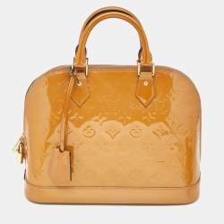 Louis Vuitton Beige Poudre Monogram Vernis Alma PM Bag