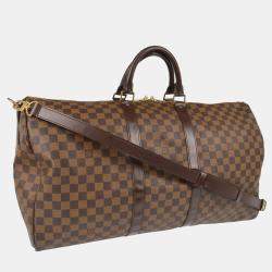 Louis Vuitton Keepall Bandouliere 55 Damier Ebene Canvas Duffle Bag