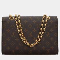 Louis Vuitton Victoire Black Brown Monogram Chain Bag