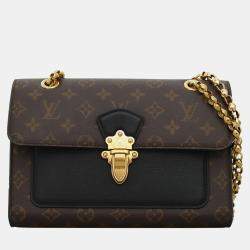 Louis Vuitton Victoire Black Brown Monogram Chain Bag