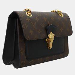 Louis Vuitton Victoire Black Brown Monogram Chain Bag