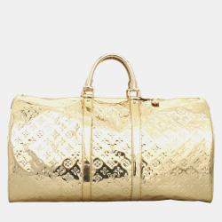 Louis Vuitton Keepall Boston 55 Gold Monogram Miroir Bag